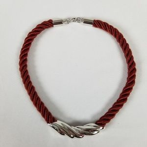 VTG Maroon Rope & Silver Choker